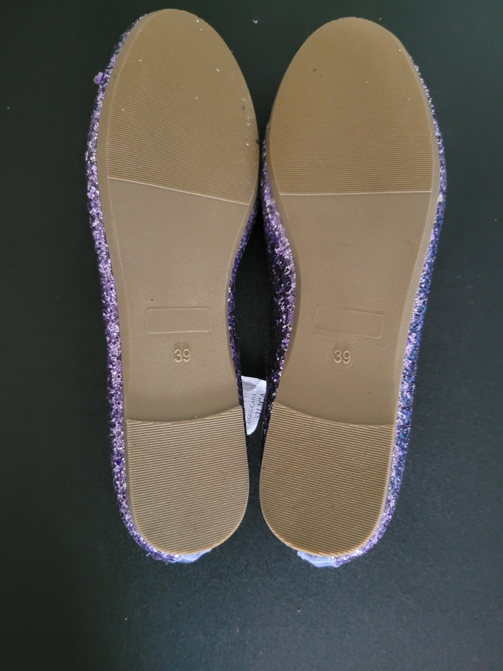 Fever Sole 8.5 Women's Purple Glitter Ballet Flats - Picture 6 of 7